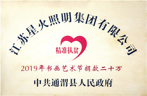 精准扶贫2019年通渭书画艺术节捐款二十万