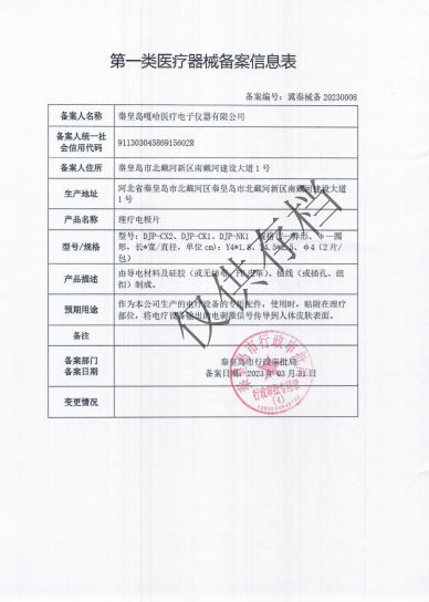 第一類醫療器械備案信息表 第一類醫療器械備案信息表
