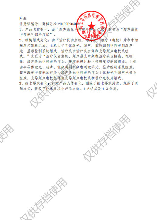 耳病醫療器械注冊證 耳病醫療器械注冊證