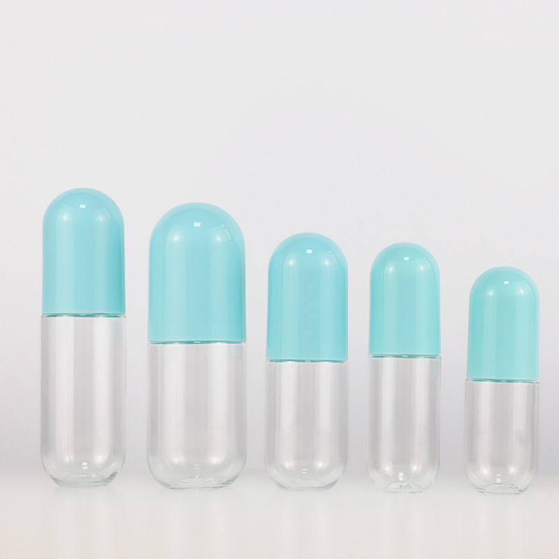 40ml 50ml 60ml 80ml 100ml capsule shaped spray/lotion pump bottle