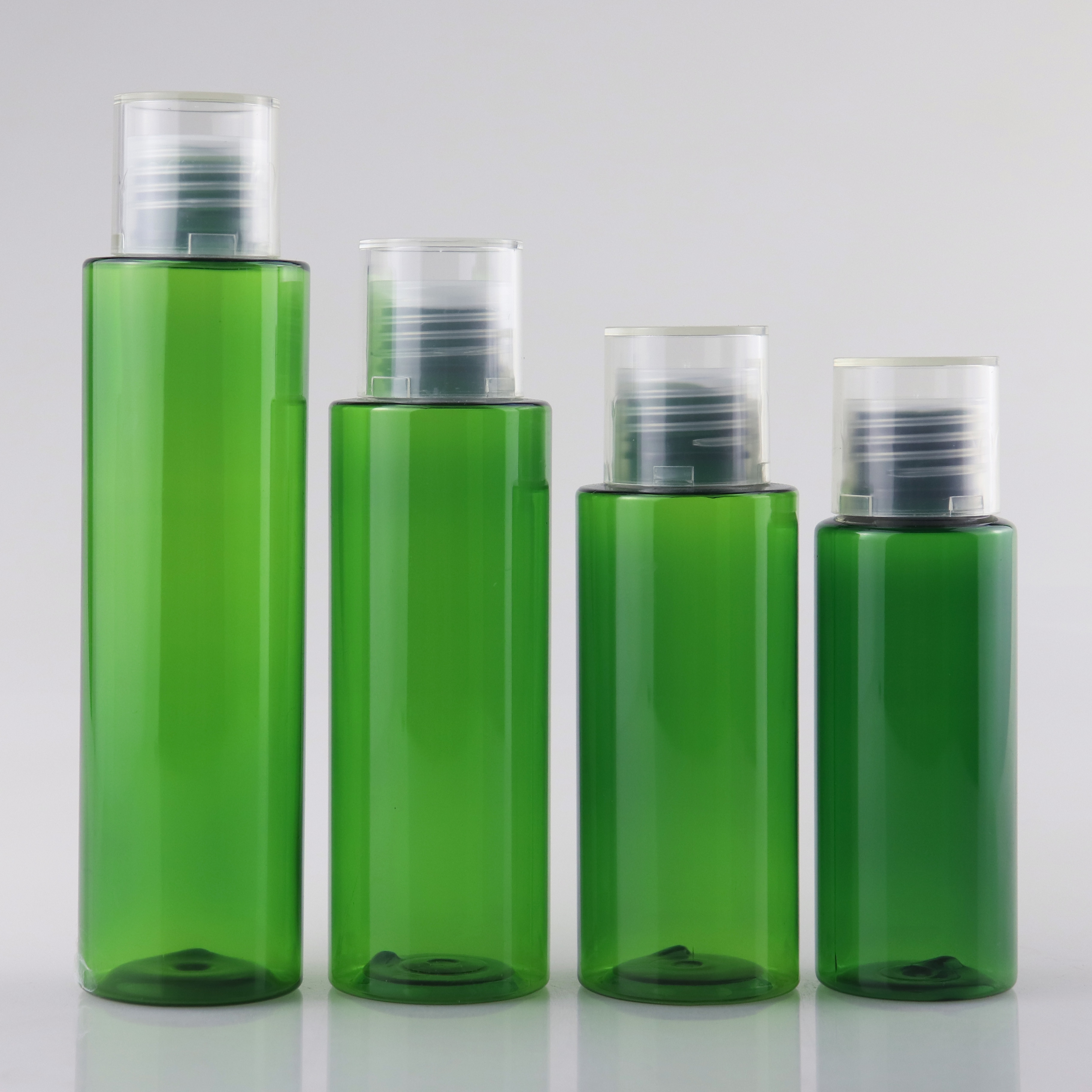 100ml 120ml 150ml 200ml green bottle with clear double cap