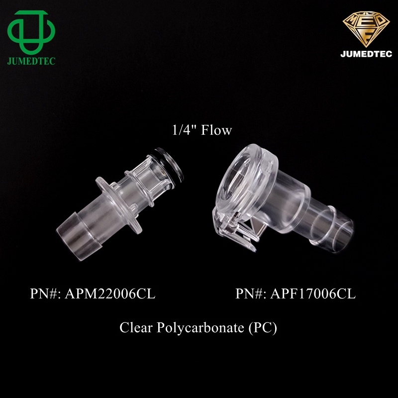 Clear PC 3/8" Hose Barb Non-Valved Straight Thru Female/Male Quick Water Air Connector Quick Disconnect Barbed Fitting