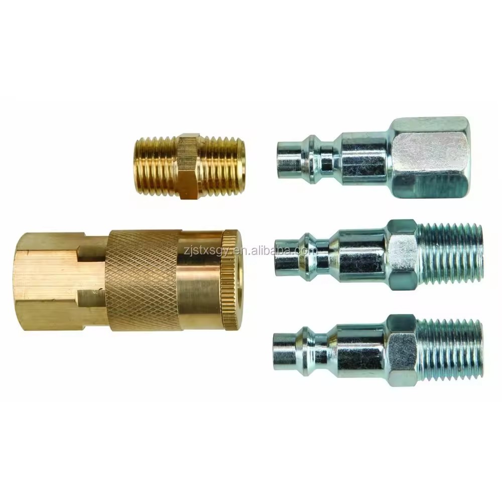 High quality with high flow of Air Tool Quick Coupler and Plug Set for DIY market, brass, steel and aluminum materials