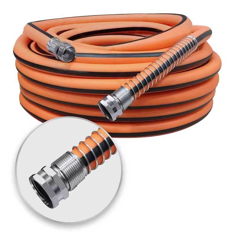HIGH FLEXIBILITY & LIGHTWEIGHT Hybrid Water Hose 5/8x50ft to North America market with Aluminum Fittings
