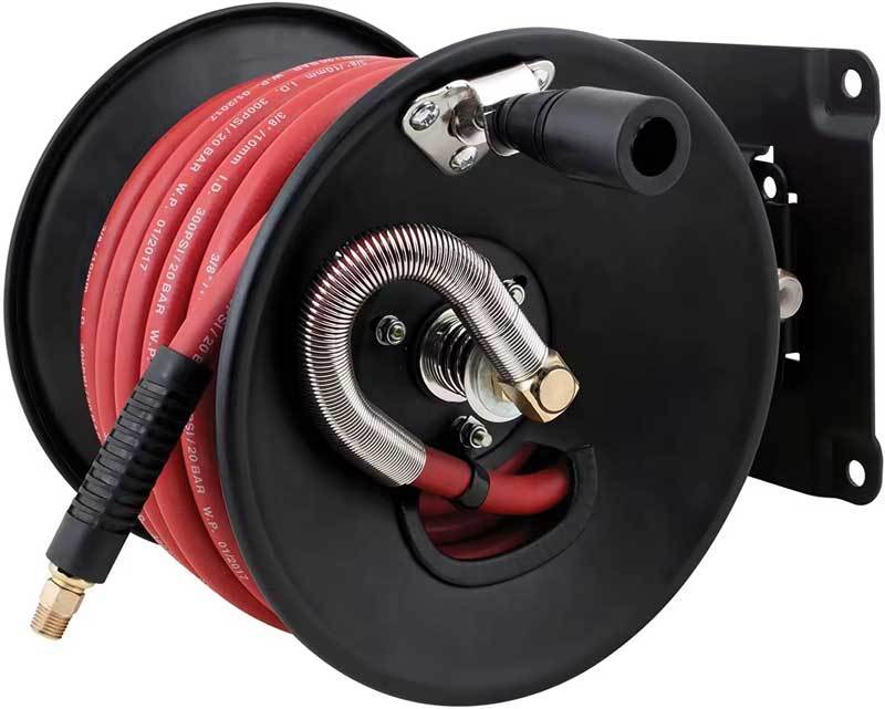 Durable Hand Crank Air Compressor Hose Reel with 50ft hose Designed for tough jobsite duties made in China