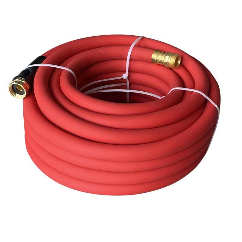 China Directly 5/8x50ft RUBBER WATER HOSE with GHT brass fittings to North America market, Hot water hose