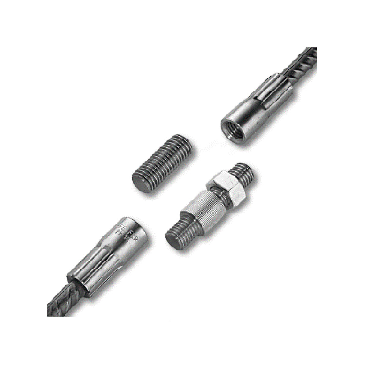 Male and female half thread half extrusion sleeve