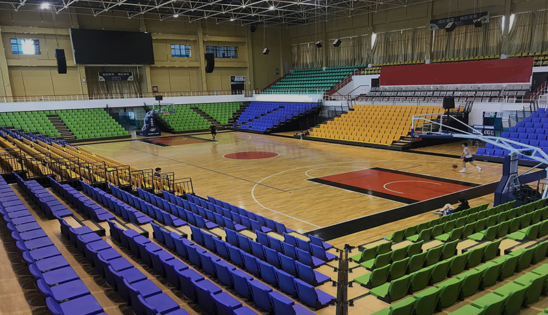 Telescopic seats and stage