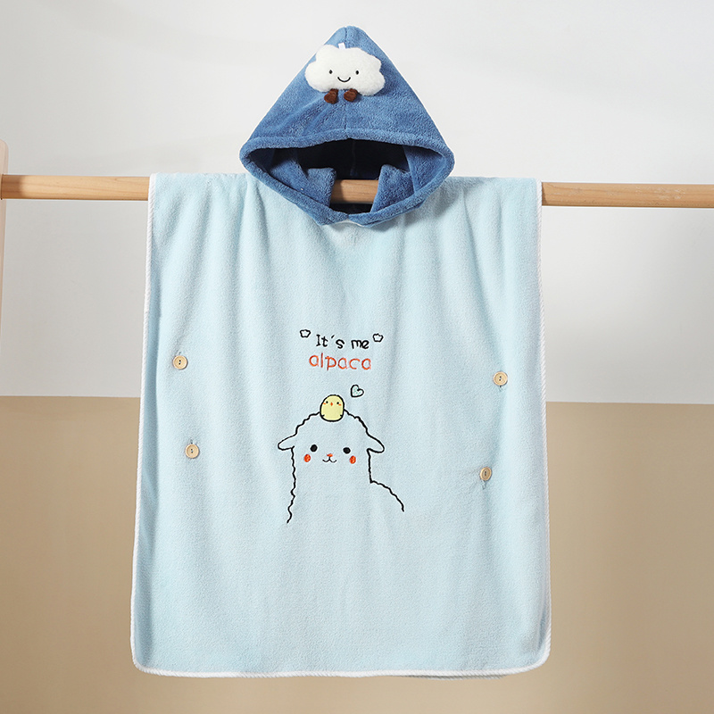 Children's bath towel soft and comfortable wrap children's hooded cloak absorbent quickly dry