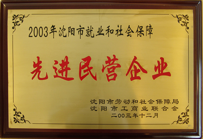 萬雄集團股份有限公司榮獲2003年先進民營企業