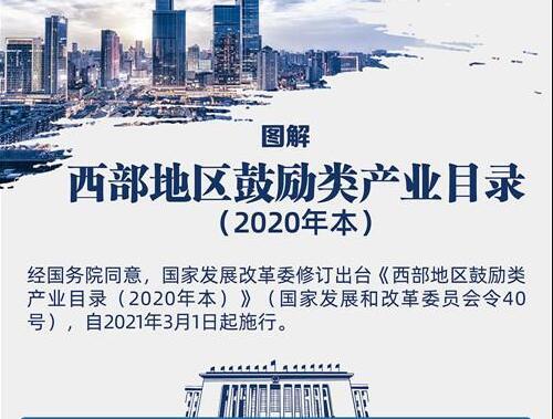 《西部地區(qū)鼓勵類產(chǎn)業(yè)目錄（2020）》