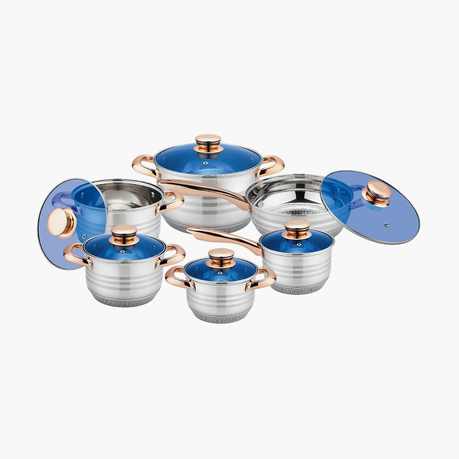 Golden Handle 12pcs Non Stick Cookware Set