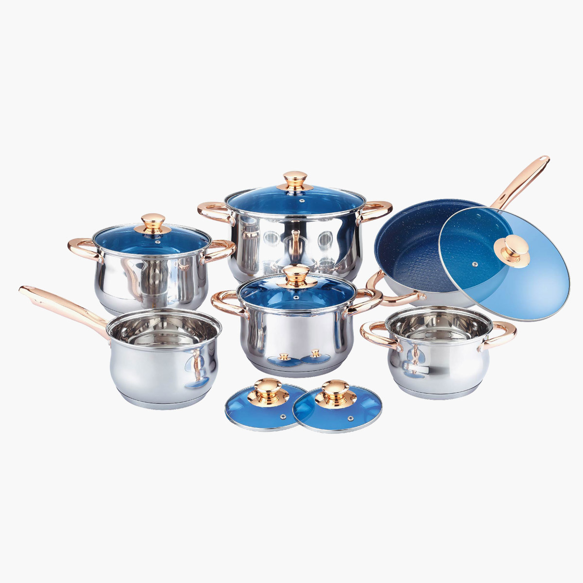 12Pcs Stainless Steel Cookware Set 	12 piece stainless steel cookware set