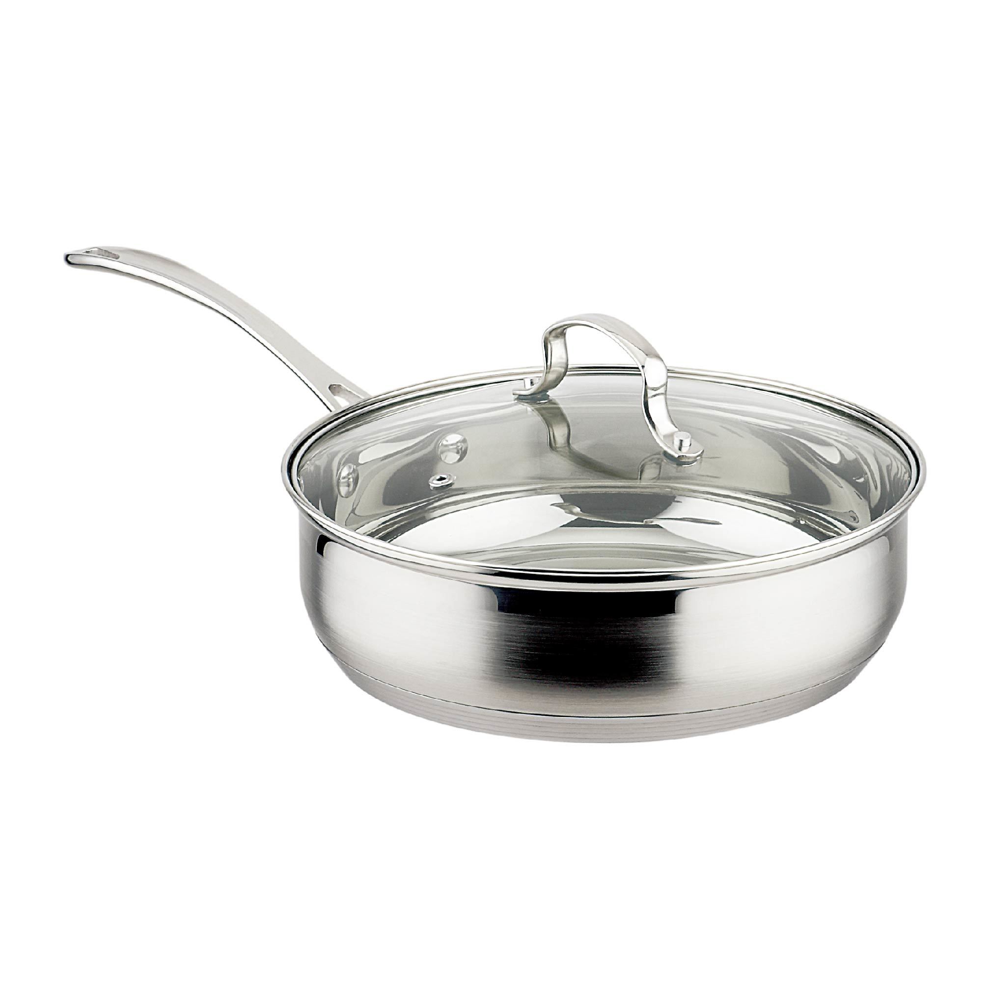Factory Customized Various Sizes Non Stick Cooking Pan Gas Stainless Steel Frying Pan With Glass Lid