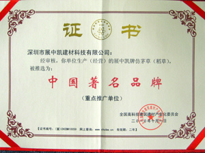 2010年10月 榮獲“中國(guó)著名品牌”榮譽(yù)證書(shū)