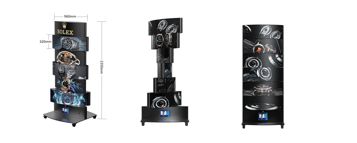Indoor Inteligent Mechanical LED Display 6 Layers 2 Faces (Cambered Surface) Indoor Inteligent Mechanical LED Display 6 Layers 2 Faces (Cambered Surface)