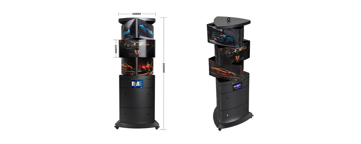 Indoor Inteligent Mechanical LED Display 3 Layers 3 Faces (Cambered Surface)