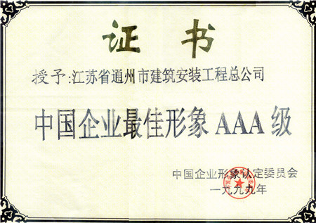 1999中國企業(yè)最佳形象AAA級