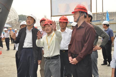 省建管局考察團參觀(guān)公司承建的世博會(huì )工程