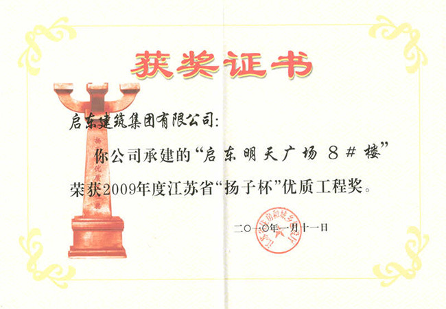 2009年度明天廣場(chǎng)8號(hào)樓江蘇省揚(yáng)子杯