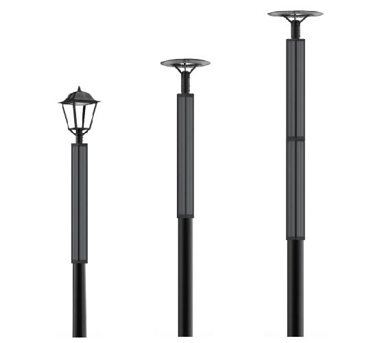 Solar Energy Pole Light 30 ~ 90w (HexPro) with Wrap Solar Panel