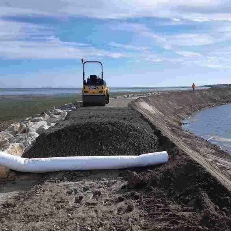 Needle punched non-woven geotextile PET filament geotextile for ground enhancement