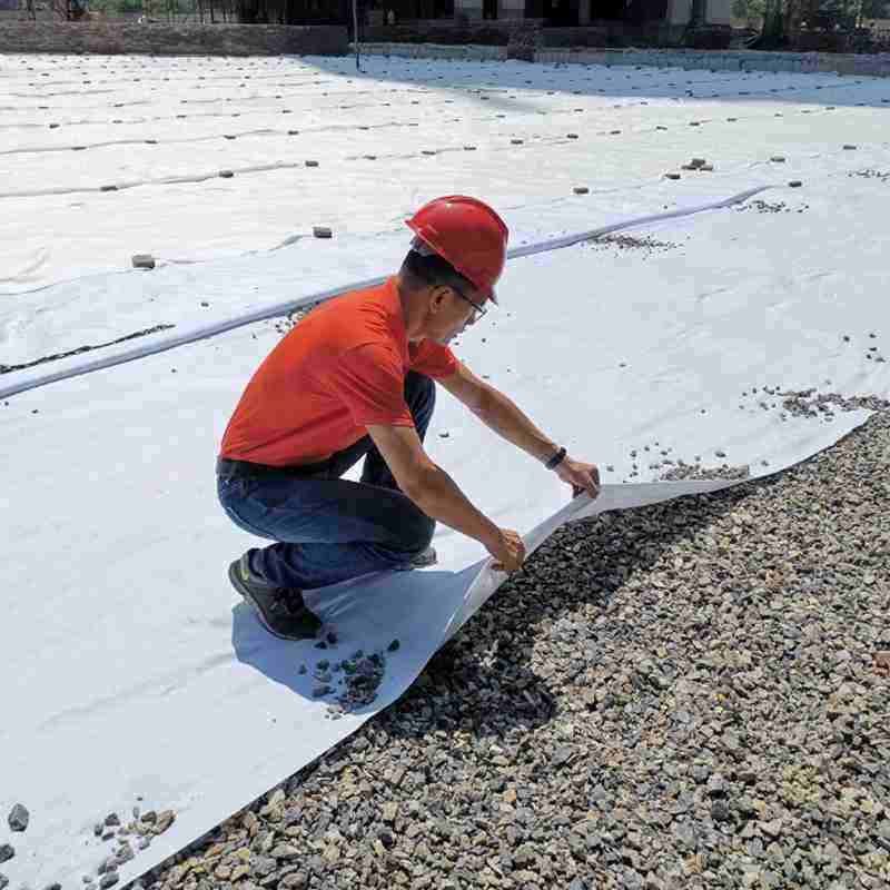 200g-1000g White Polyester Filament Geotextile for Highway Foundation Slope Protection Isolation and Filtration Geotextile