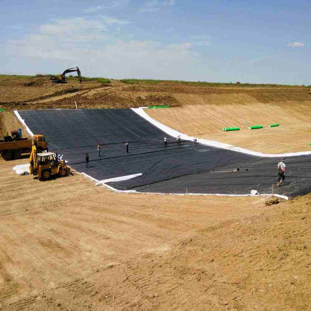 Preparación de película Geotécnica impermeable de HDPE de 0,7 mm HDPE de 0,8 mm de espesor película Geotécnica de HDPE