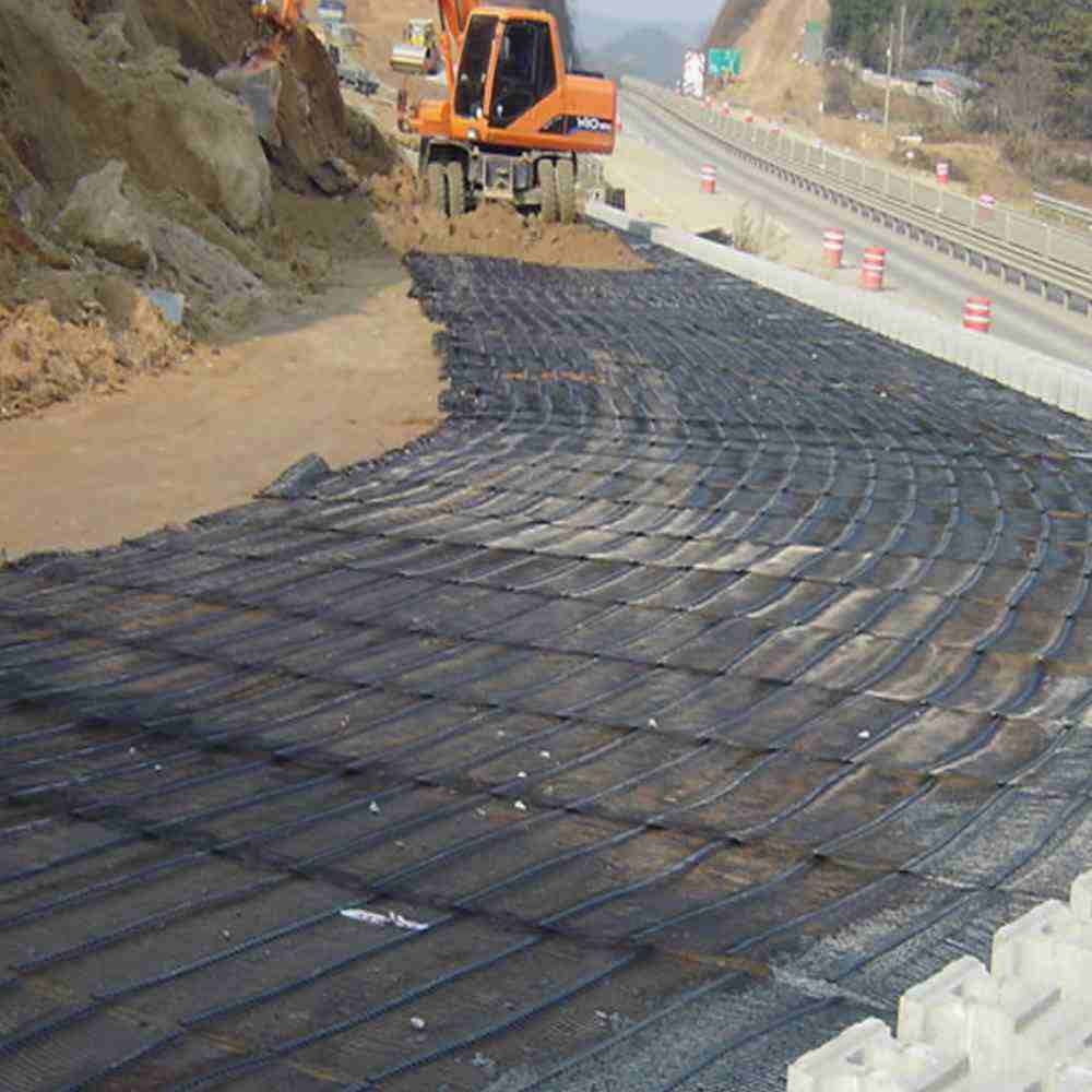 HDPE Uniaxial Geogrid for Retaining Walls Reinforcement