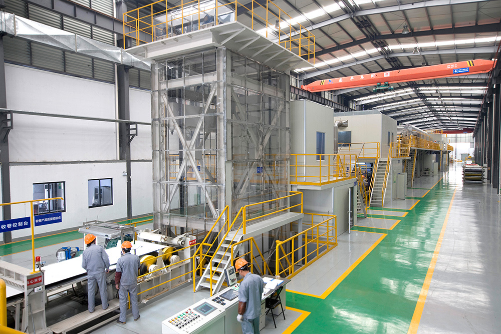 Three-coating and three-baking pre-roller coated aluminum plate production line