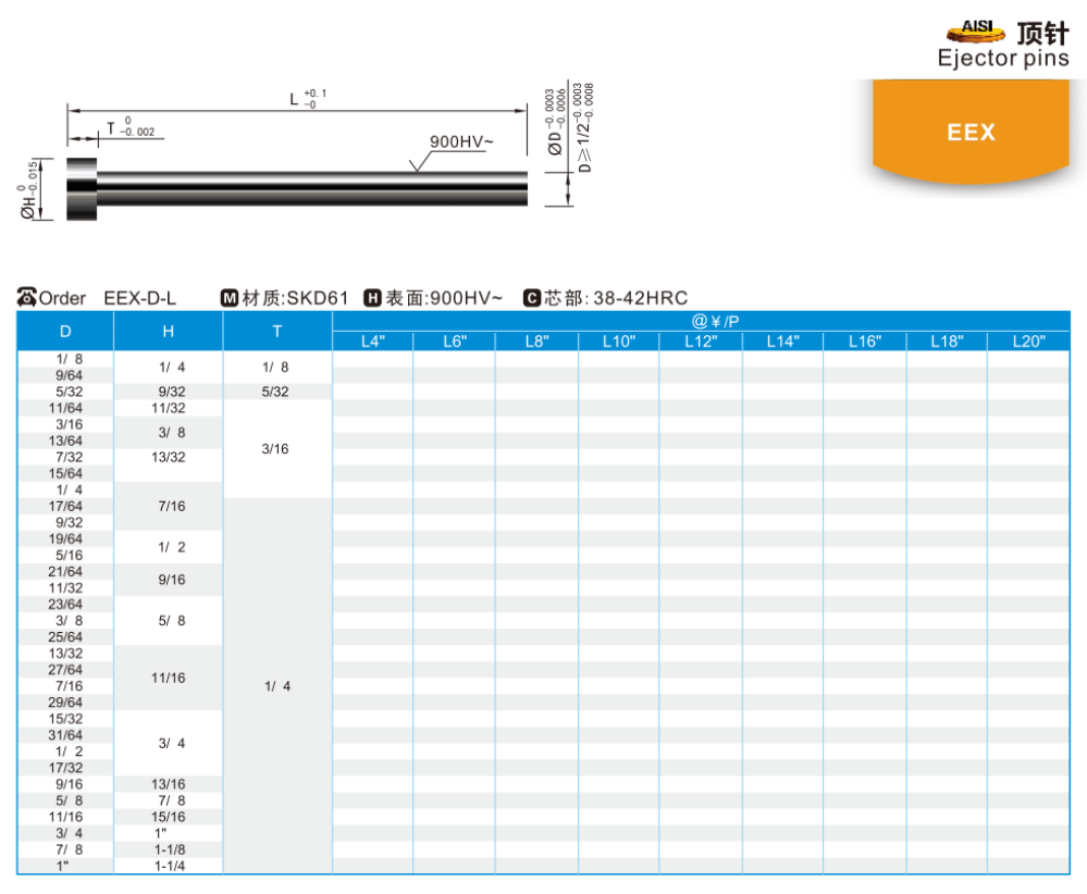  頂針EEX