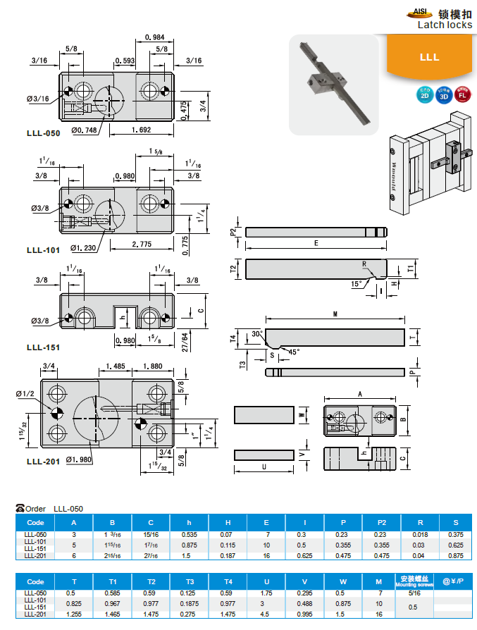 【開模師】模具配件鎖?？跮LL模具開閉器扣機