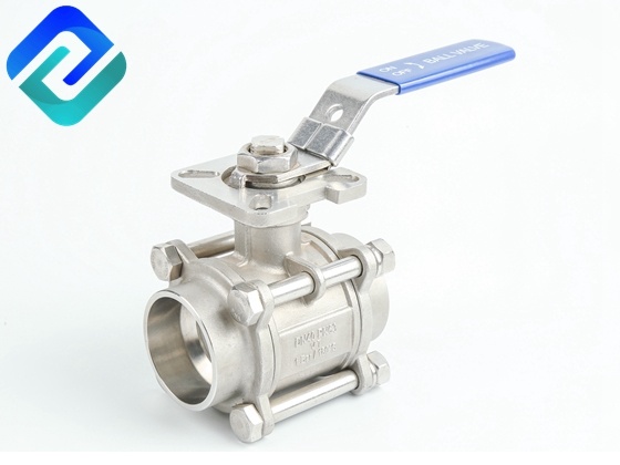 3PC Flanged End Stainless Steel Ball Valve with ISO5211 Direct Mounting Pad