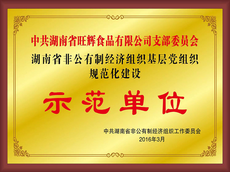 湖南省基層黨組織規(guī)范化建設(shè)示范單位