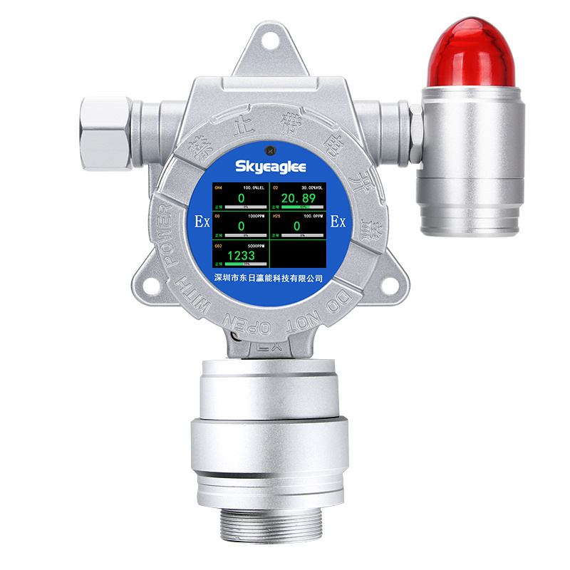 固定式五合一气体检测仪报警器甲烷 氧气 一氧化碳 硫化氢 二氧化碳