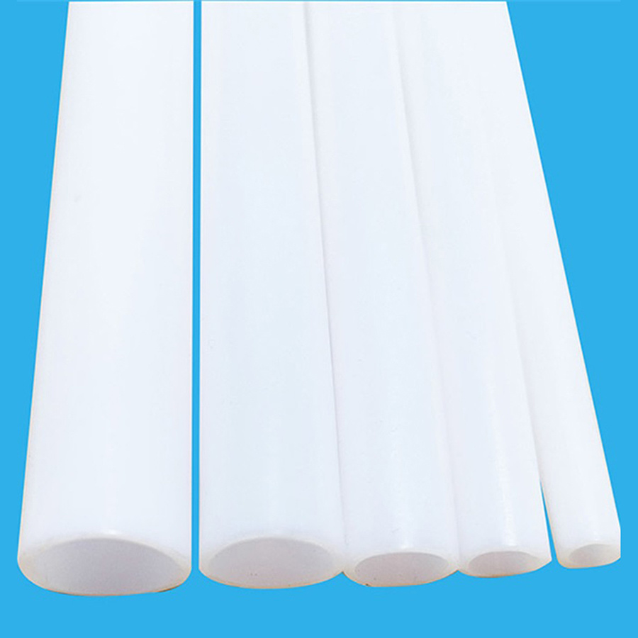 Tubo recto de teflón blanco lechoso