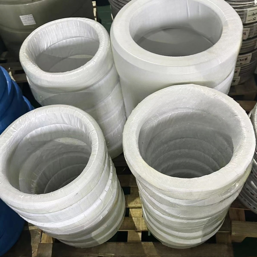 Tubo recto de teflón trenzado de acero inoxidable