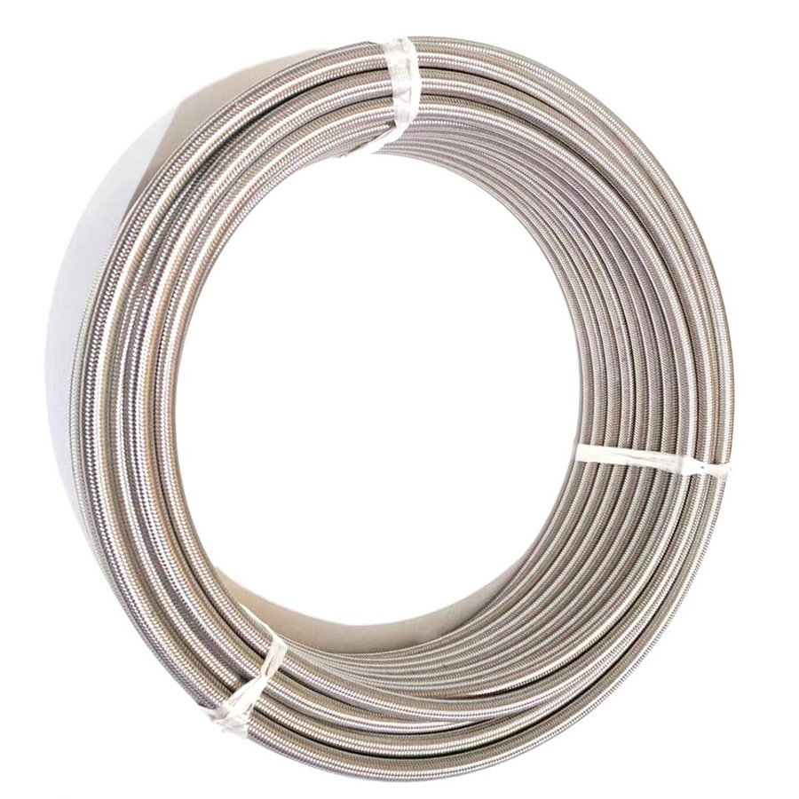 Tubo recto de teflón trenzado de acero inoxidable