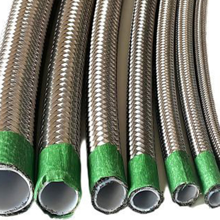 Tubo recto de teflón trenzado de acero inoxidable