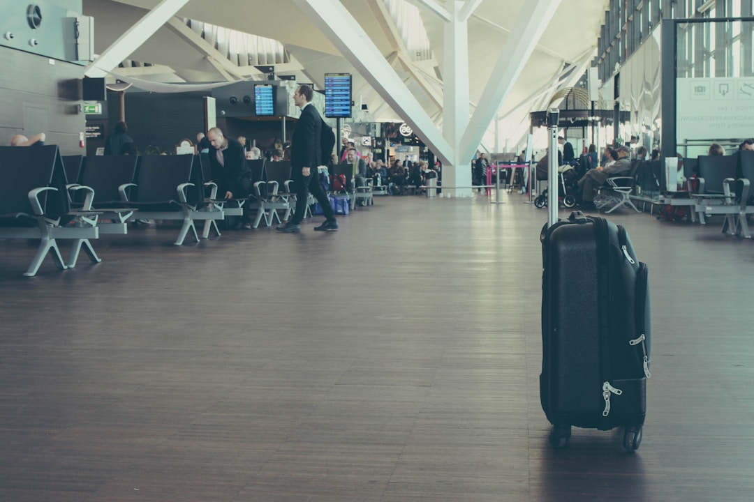 The suitcase should be locked with the combination or the key