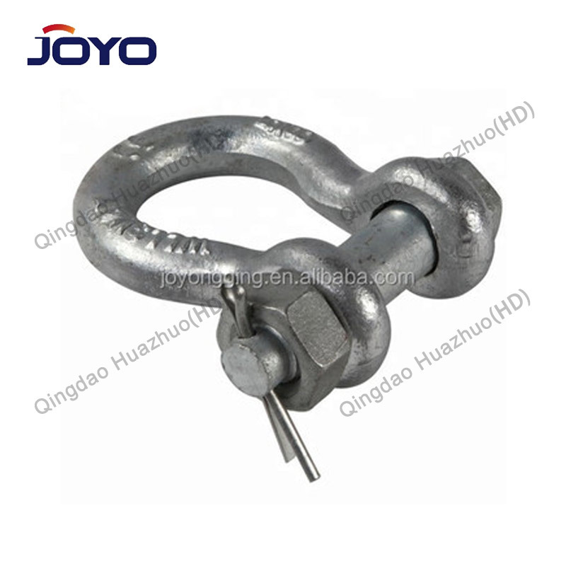 High strength forged G2130 marine rigging bolt type safety pin anchor shackle, ISO9001