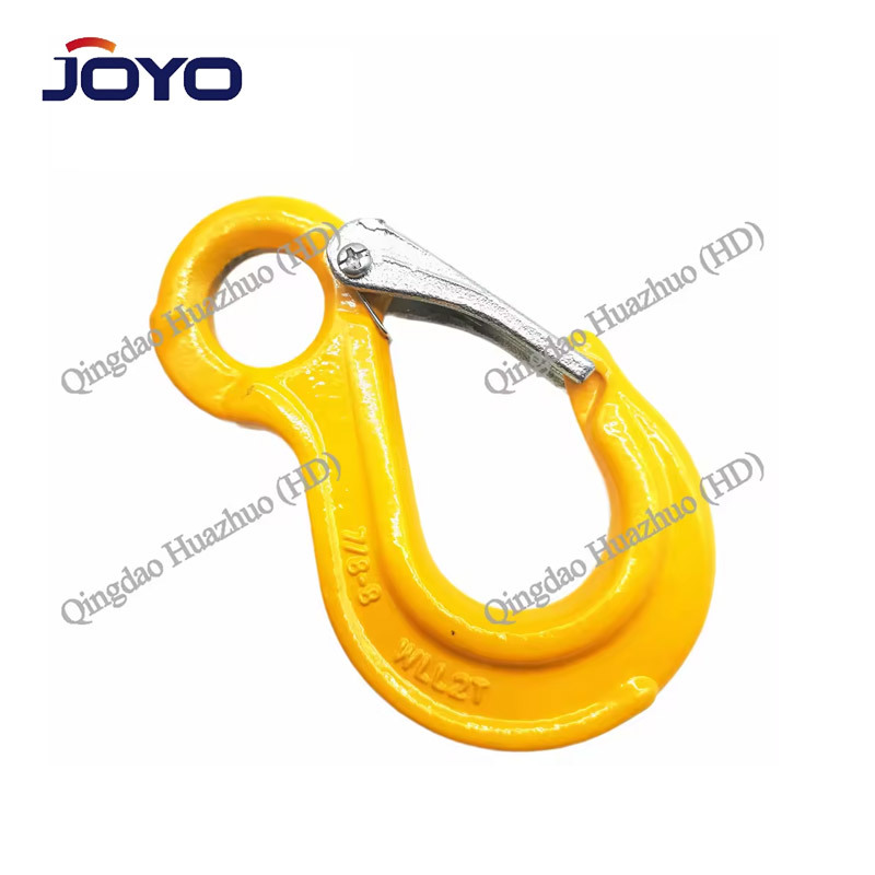 G80 lifting hook Drop Forged alloy Steel Lifting eye sling hooks with cast latch ,CE certificate,ISO9001:2015