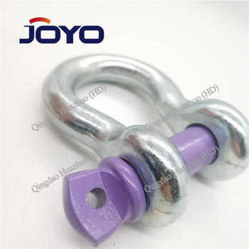 Drop forged G2130 marine rigging bolt type purple coated safety pin anchor shackle,US Type shackle, ISO9001