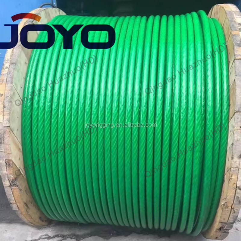 Low price different colors PVC coated Galvanized 6x7+fc steel wire rope ...