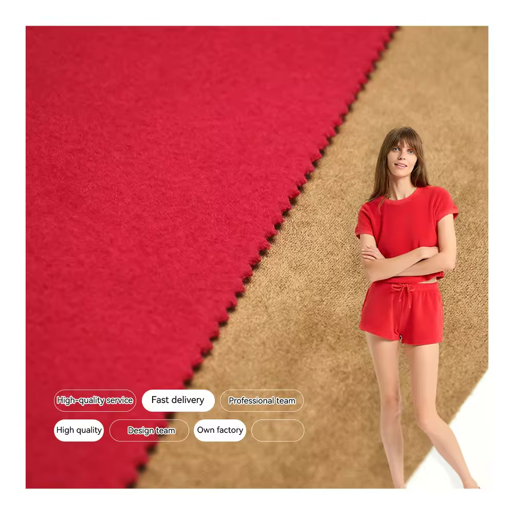 Eco-friendly Digital Print Elastic 60% Polyester 40% Cotton Brushed Warm Stretch Knit Fabric for Clothes
