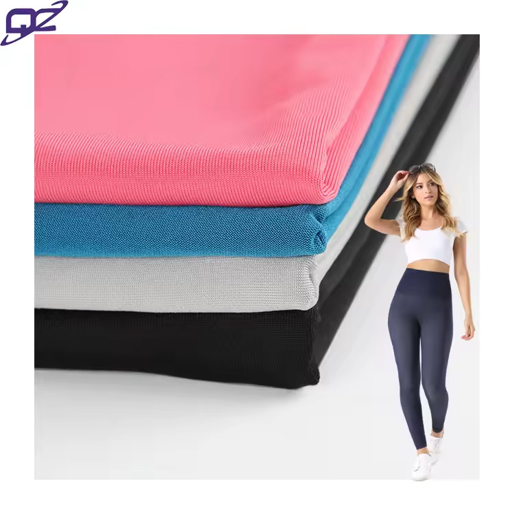 No MOQ elastic stretch single jersey 92% polyester 8% spandex custom textile fabric for sports yoga swimsuits