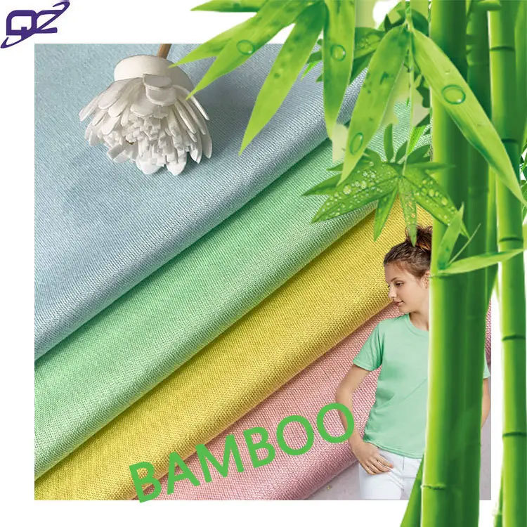 Eco-friendly custom color organic knit breathable soft feeling baby interlock bamboo fiber fabric for clothes No reviews yet