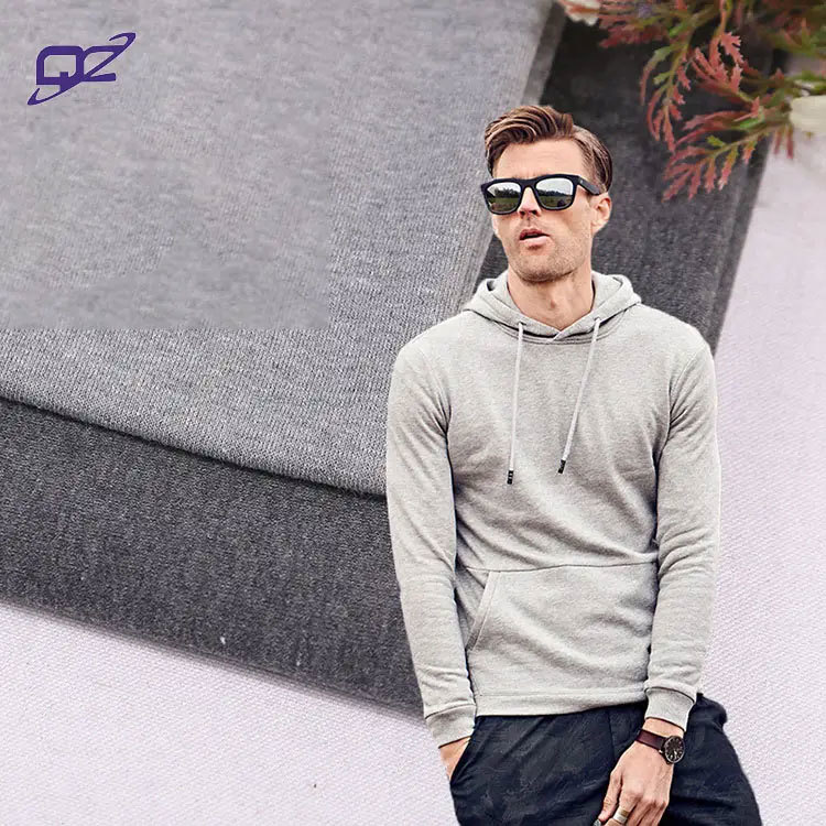 Wholesale winter hoodie warm brushed TC 70% polyester 30% cotton knit french terry fleece fabric