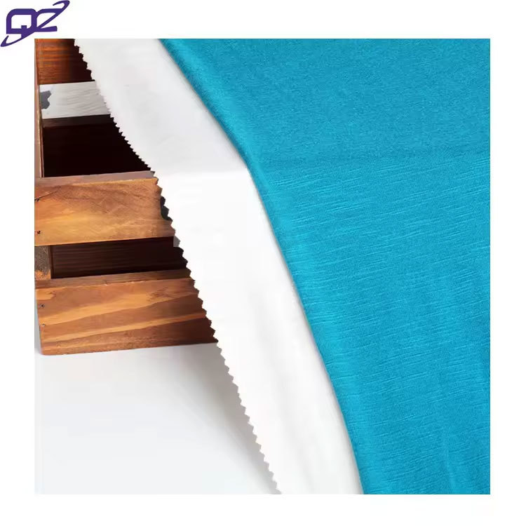 Super Comfortable Custom Color Slub Design Skin Friendly Wicking Stretch Knitted Jersey Rayon Plain Dyed Fabric For Kids Garment