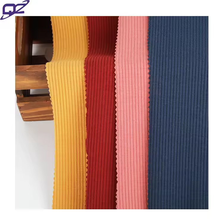 Hot Selling Fast Reply Customized Plain Dye Anti-Static High Stretch Soft Breathable Knitted 4*2 Rib Fabric For Sweater
